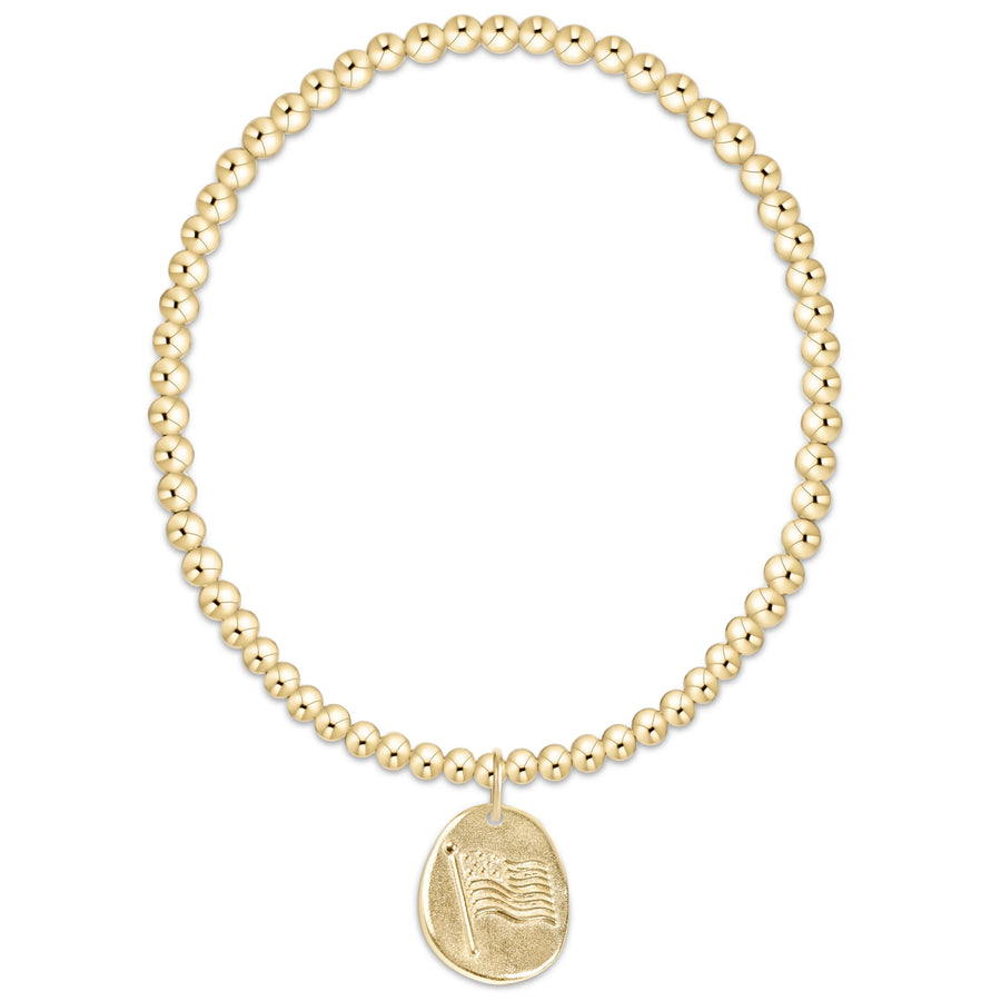 Classic Gold 3mm Bracelet - Inspire America Gold Disc