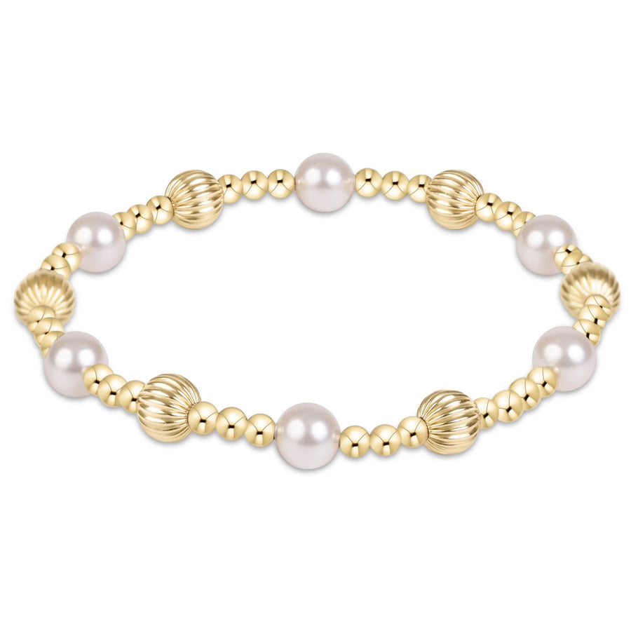 Dignity Sincerity Gold 6mm Bracelet - Pearl