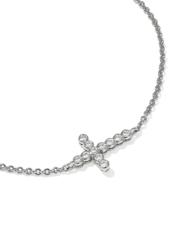 Cross Silver Crystal Delicate Chain Bracelet