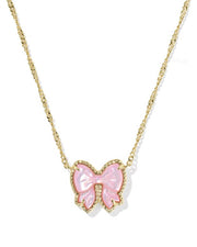 Haley Bow Gold Short Pendant Necklace