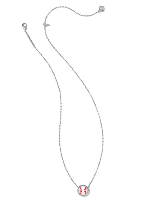 Baseball Silver Short Pendant Necklace