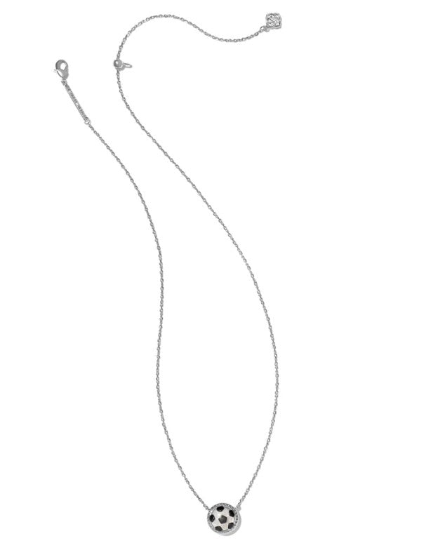 Soccer Silver Short Pendant Necklace