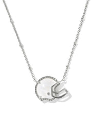 Football Helmet Silver Short Pendant Necklace