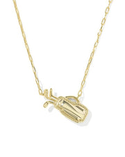 Golf Gold Short Pendant Necklace