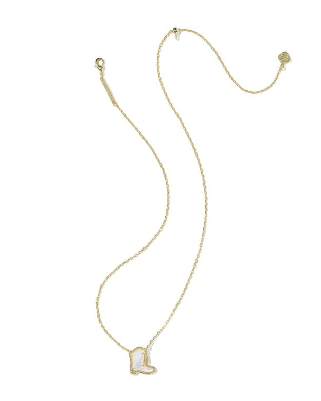 Drill Team Boot Gold Short Pendant Necklace