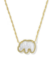 Elephant Gold Short Pendant Necklace