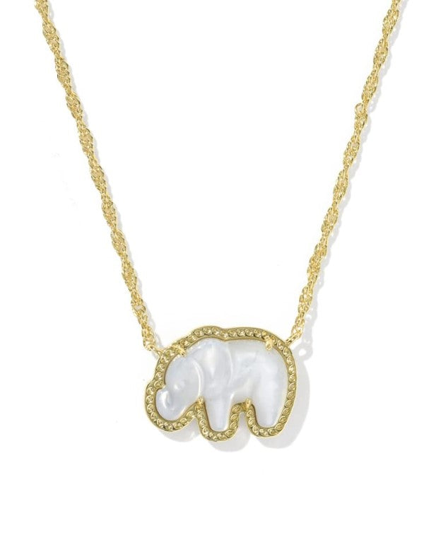 Elephant Gold Short Pendant Necklace