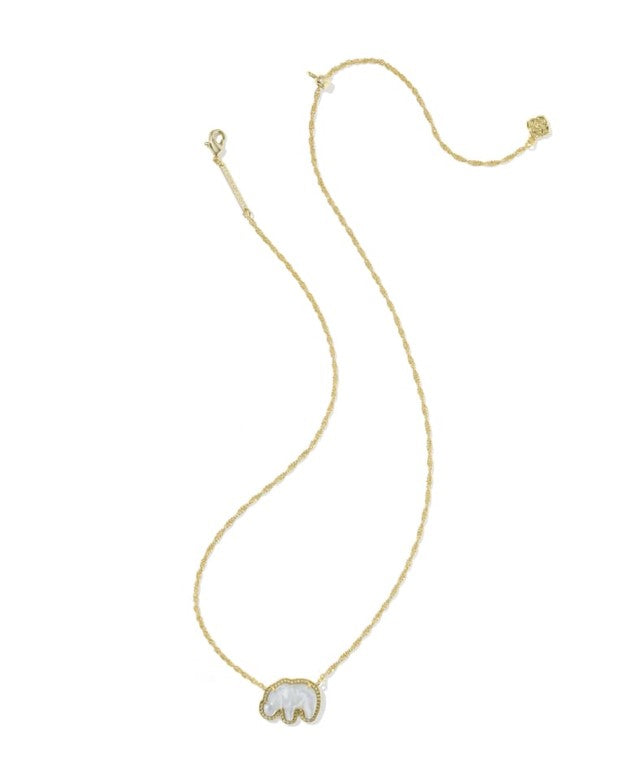 Elephant Gold Short Pendant Necklace