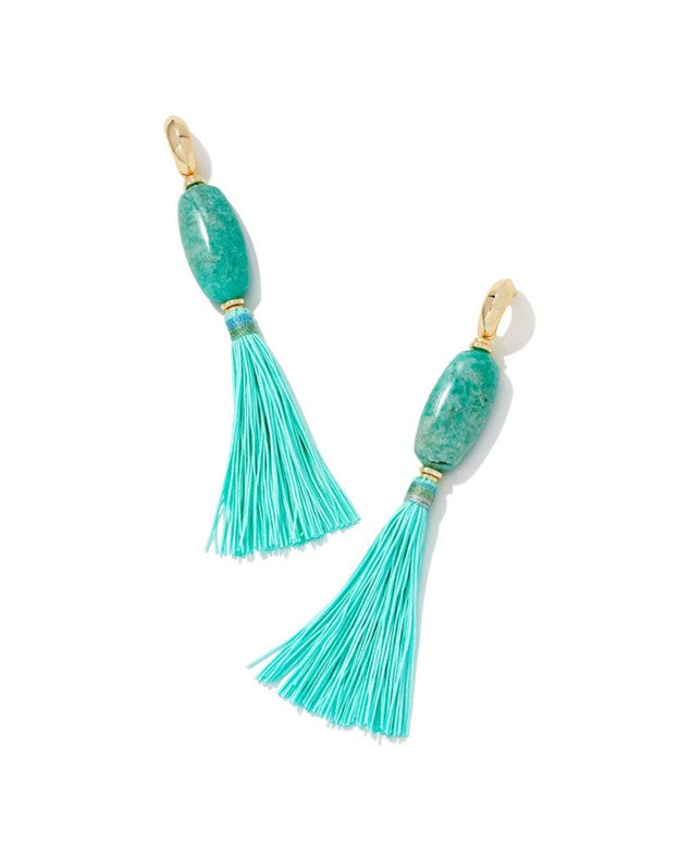 Insley Gold Statement Earrings in Teal Mix