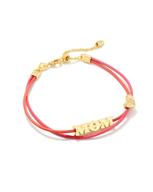 Mom Gold Friendship Bracelet in Pink Mix