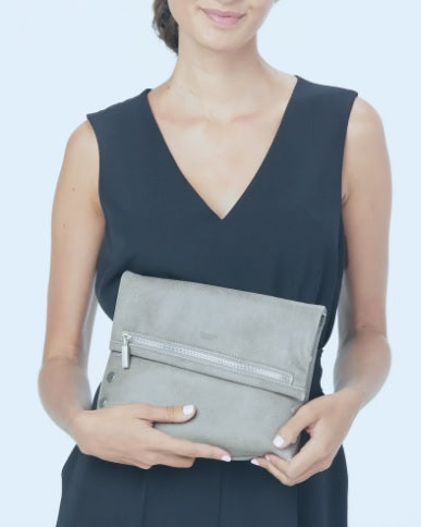 VIP Black/Gold | Zippered Leather Crossbody Clutch | Hammitt
